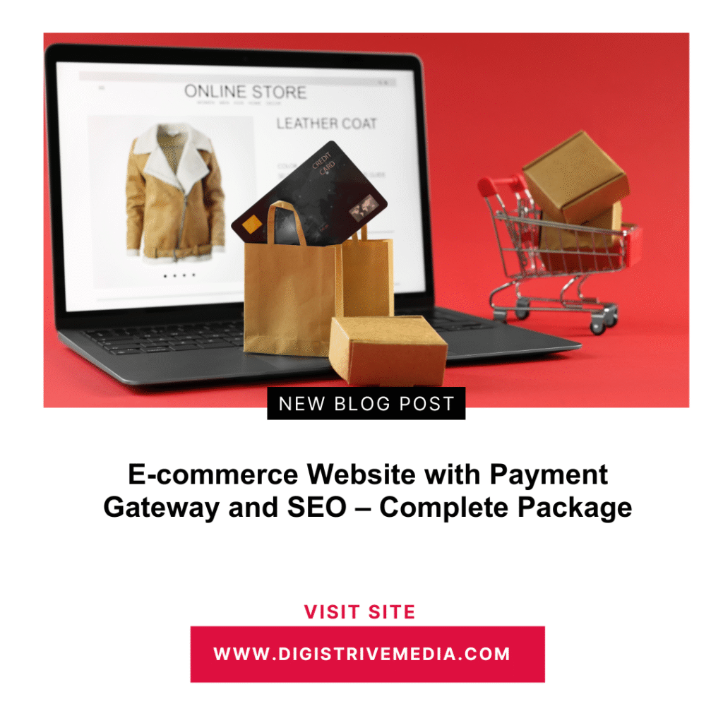 Ecommerce Website with Payment Gateway – ₹30,000 Complete Package