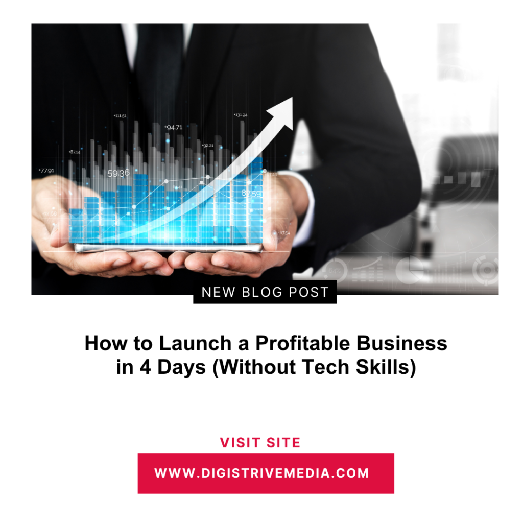 How to Launch a Profitable Business in 4 Days (Without Tech Skills)